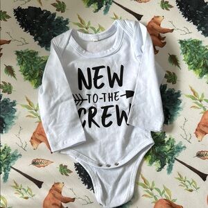 White 'New to the Crew' Kids One Piece